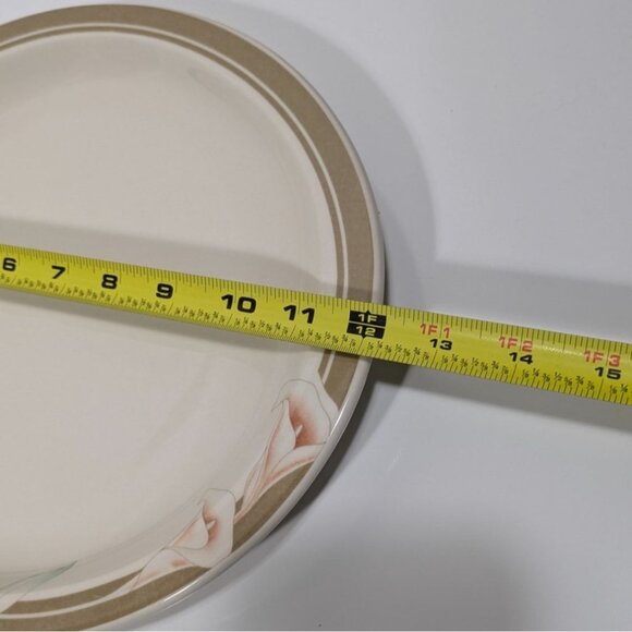 Syracuse China Calla Lily Oval Dinner Plate Cream Brown Floral Design Vintage - Picture 3 of 10